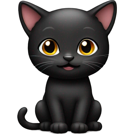 Black cute cat emoji