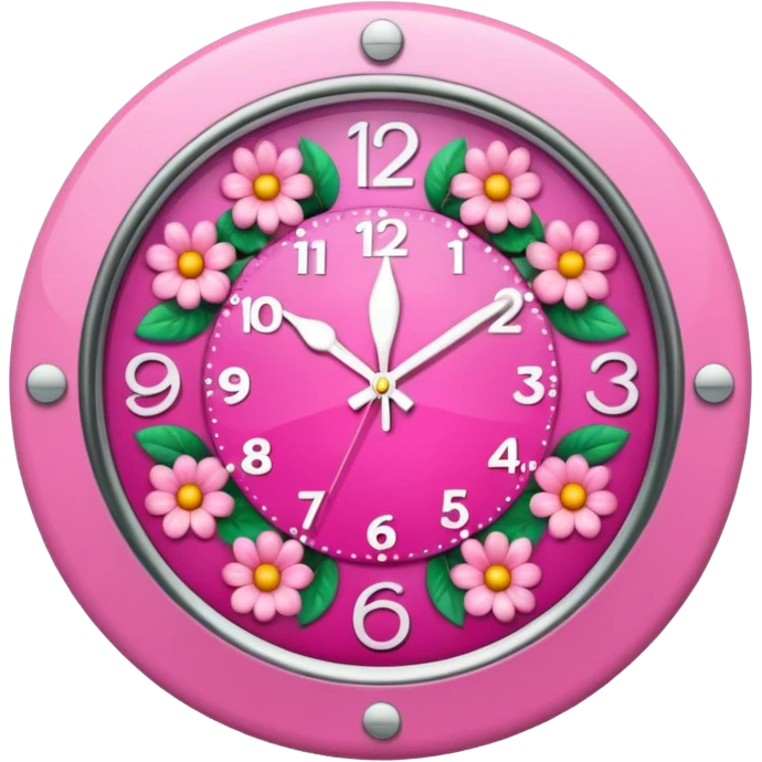 make a girly clock with very pink tones. emoji