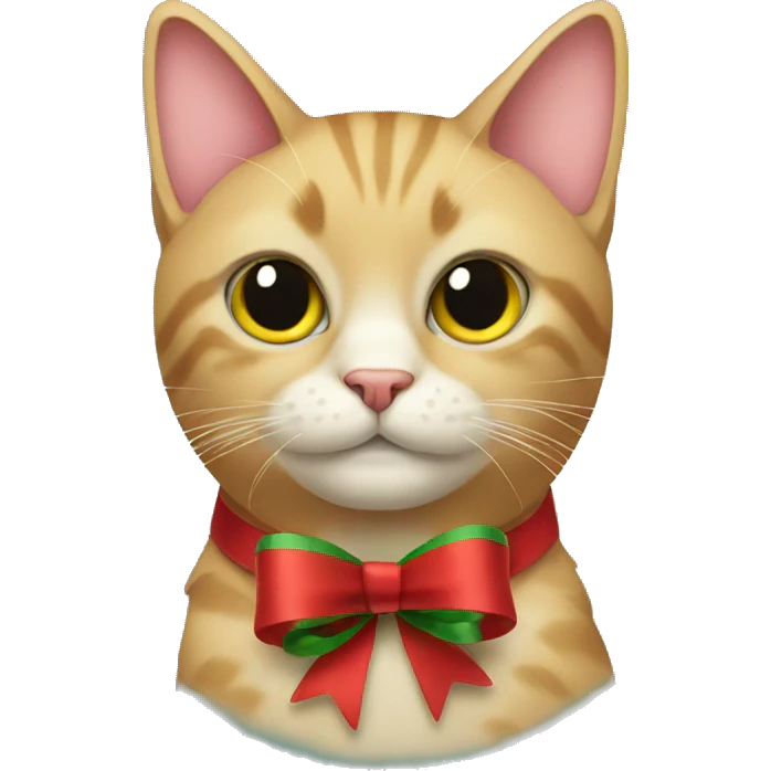 cat with christmas bows emoji