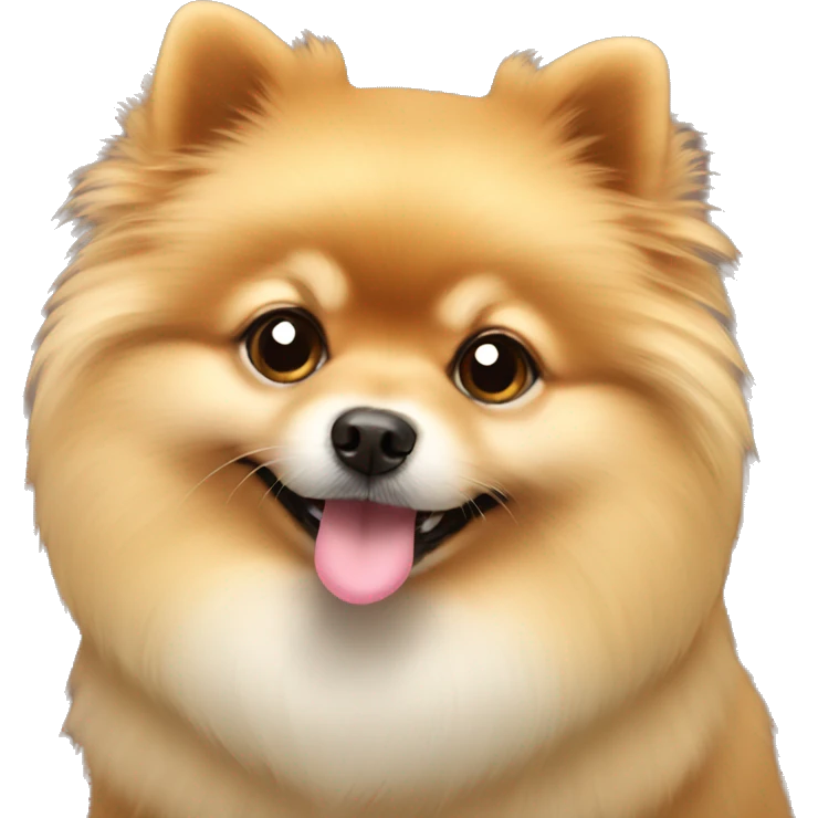 Pomeranian with heart emoji