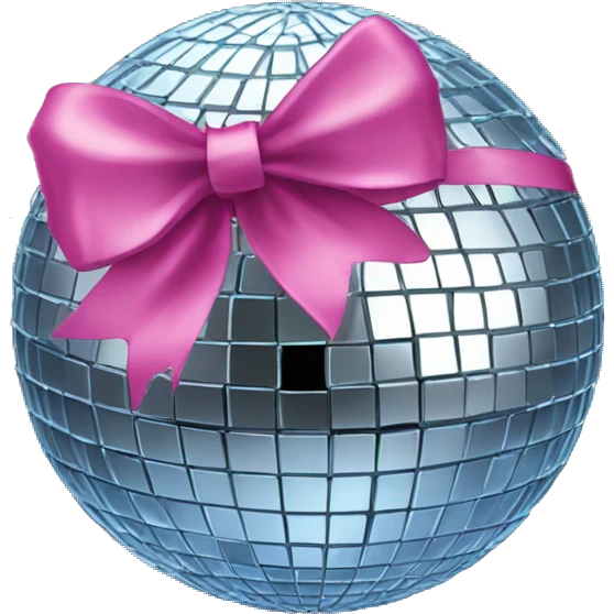 Disco ball with coquette bow  emoji