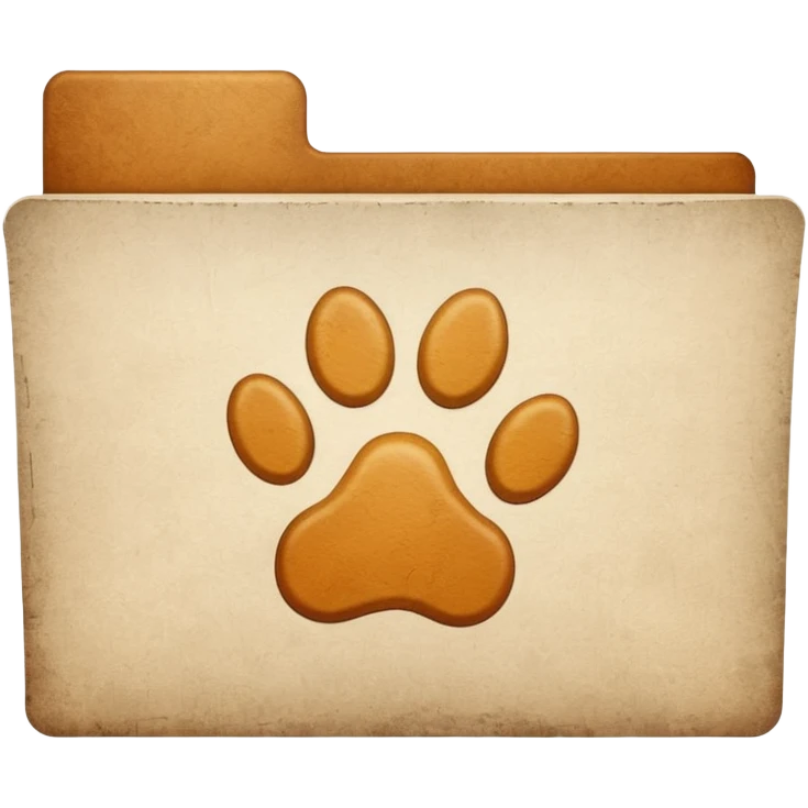 a folder of documents with a dog's paw print on it emoji