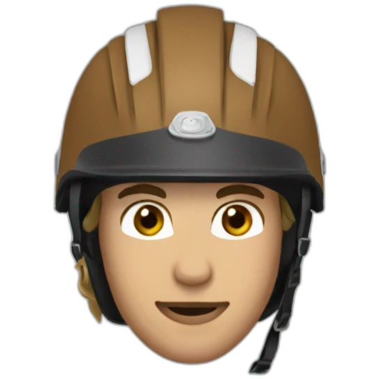 Horse rider wearing a helmet head shot emoji