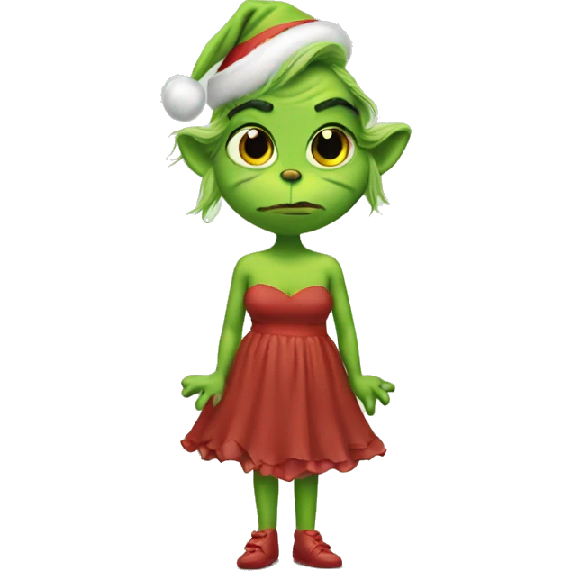 Grinch in a dress emoji