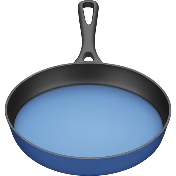 blue, yellow, and pink frying pan emoji
