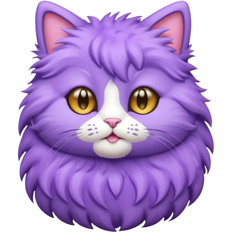 cute purple kitty, simple, iconic emoji