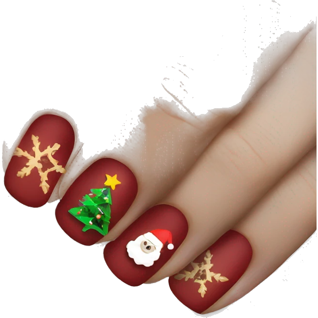 Christmas nails emoji