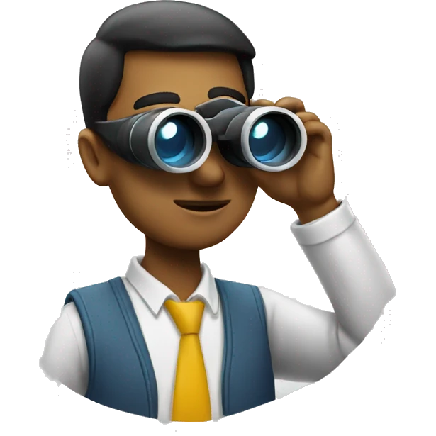 nerd looking through binocular emoji