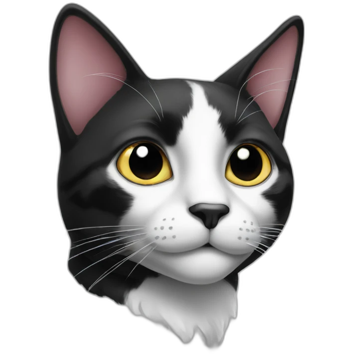 Black and white Cat with black spot emoji