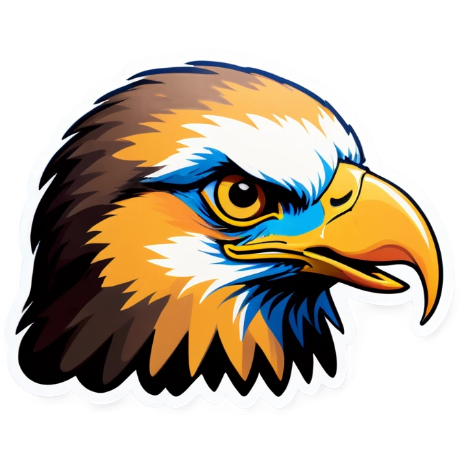 Big eyes eagle  with fish in moth emoji