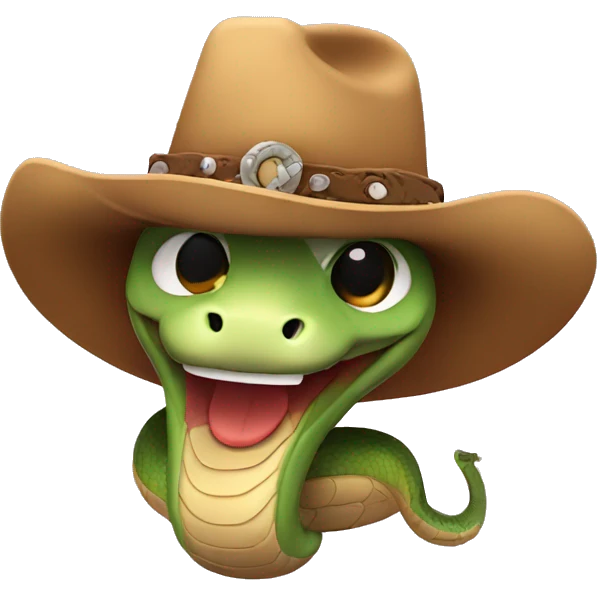 Cute snake with a cowboy hat emoji