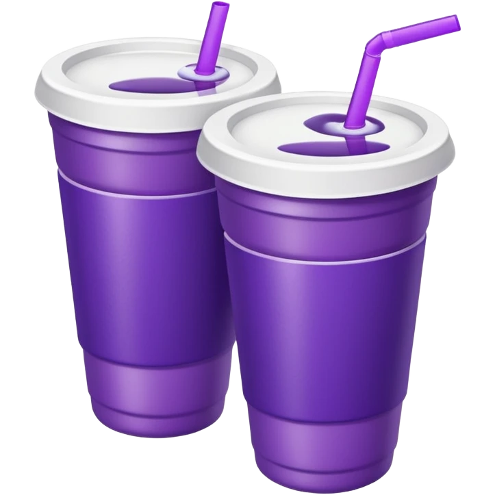 2 stacked together styro cups with purple juice inside visible from the top only emoji