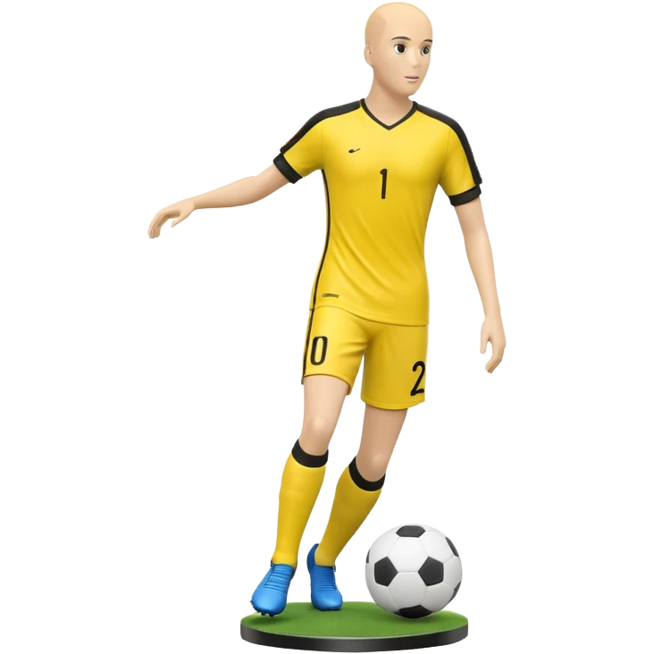 create an emoji of a yellow soccer free kick mannequin emoji