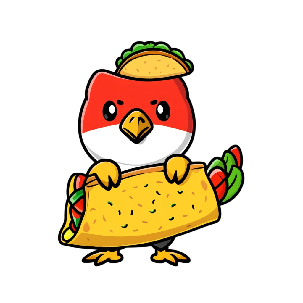 Mexican flag with eagle holding a taco instead of a snake emoji