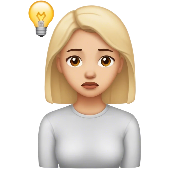 woman with thinking about worry emoji