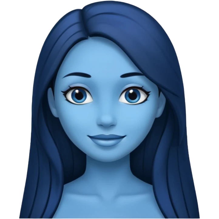 Blue skinned woman emoji