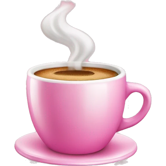 coffee in pink cup emoji