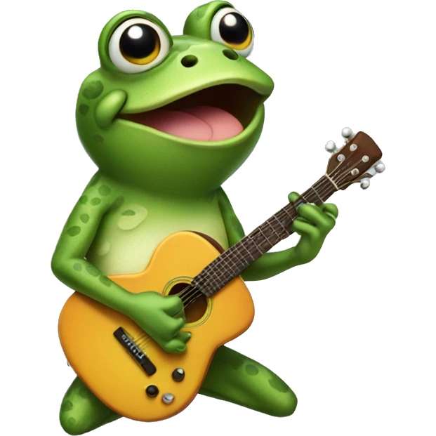 Frog playing guitar  emoji