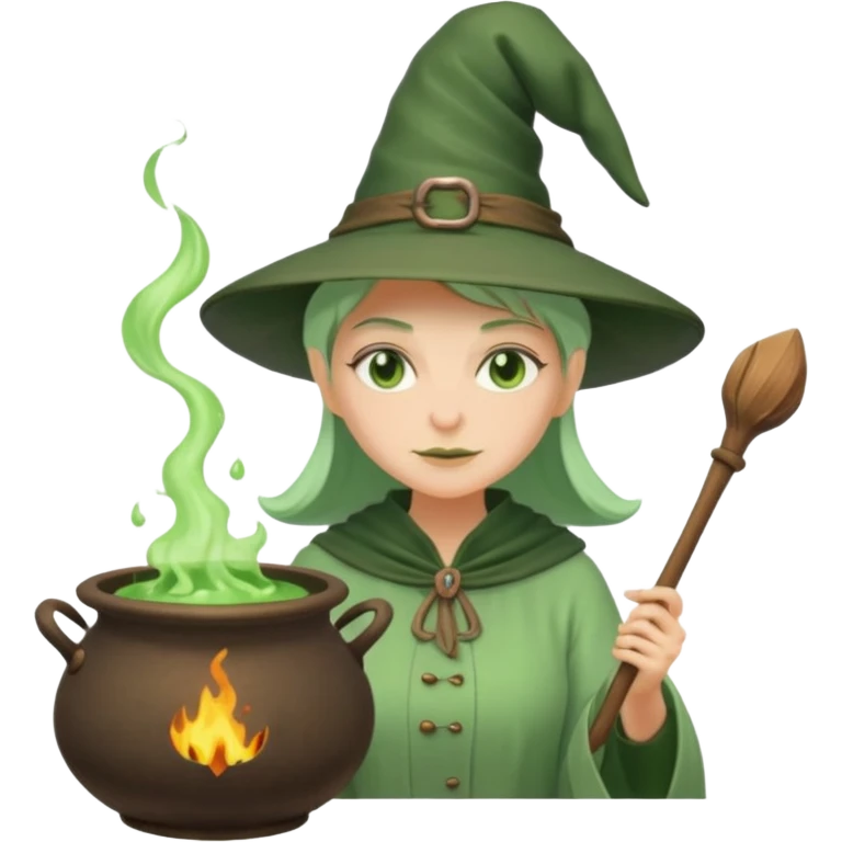 green witch cooking potion emoji