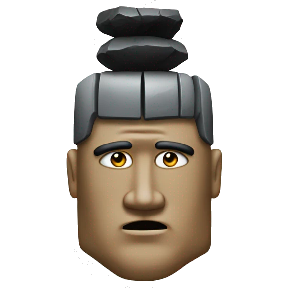 Moai statue head with trumps hair piece emoji