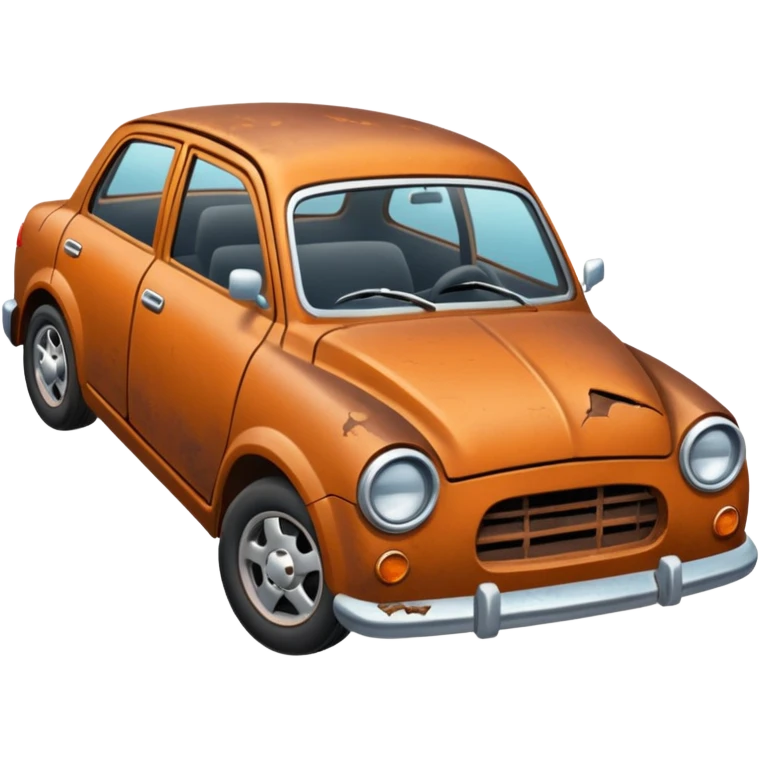 Broken car with no wheels emoji
