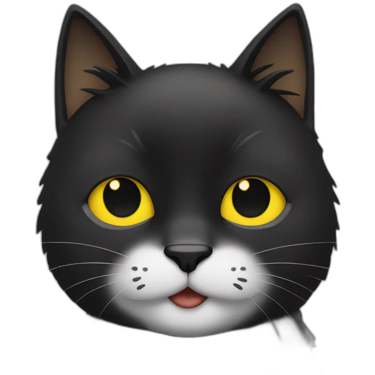 Black cat with yellow band emoji