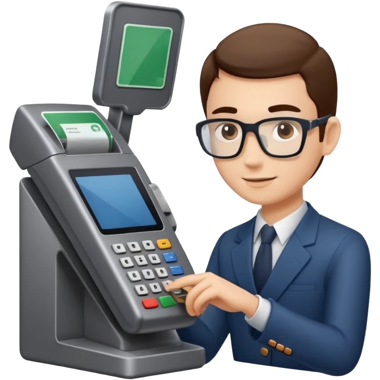 a person tapping a credit card on a payment terminal emoji