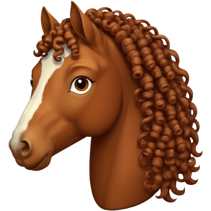retro horse curly hair emoji