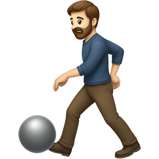 man with brown hair and beard pushing something downwards emoji