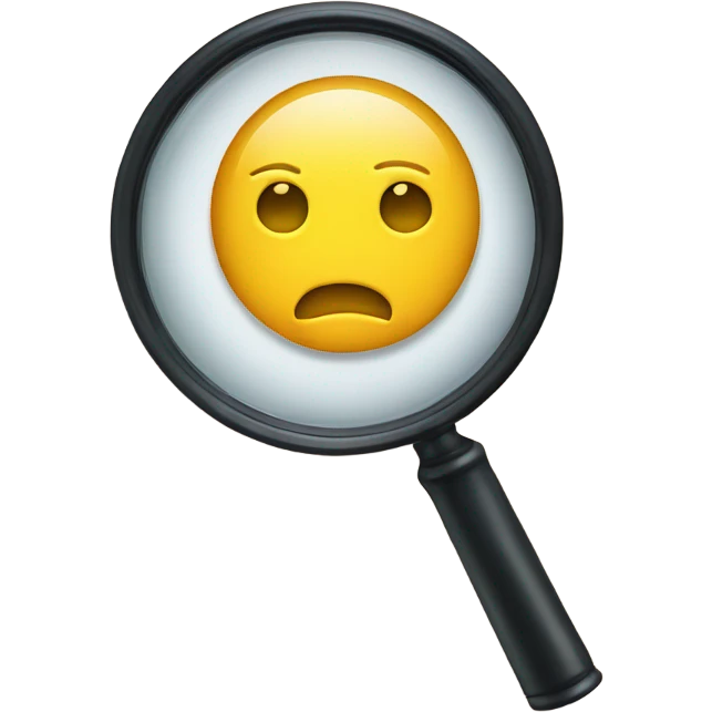 Magnifying glass looking at paper emoji