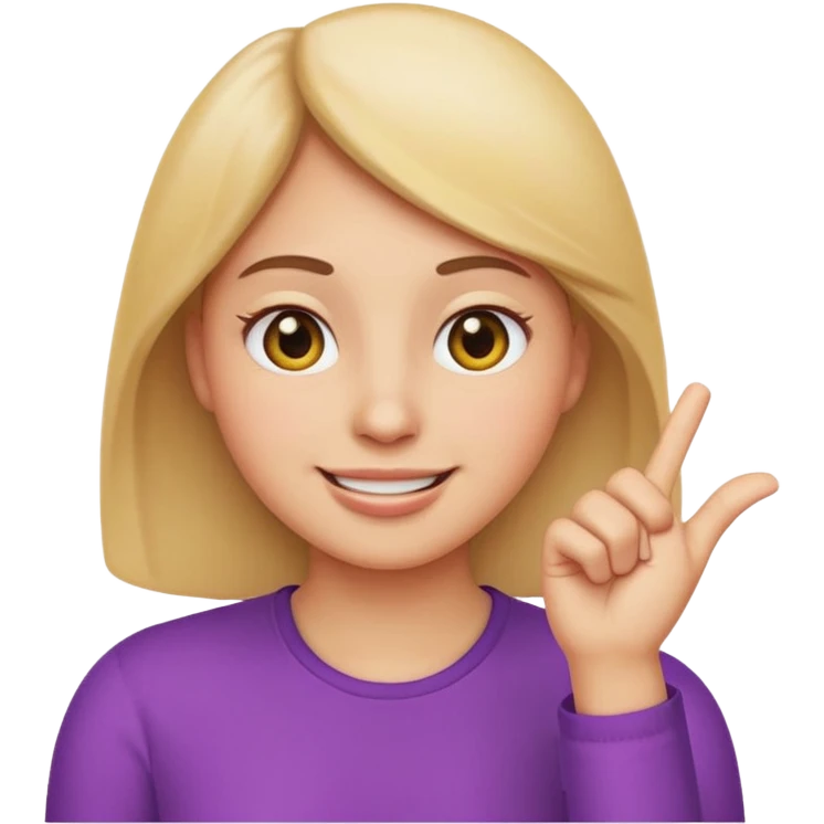 emoji with hand under chin, making a nah gesture, eyes slightly squinting, smiling expression, colorful, simple, Apple style emoji