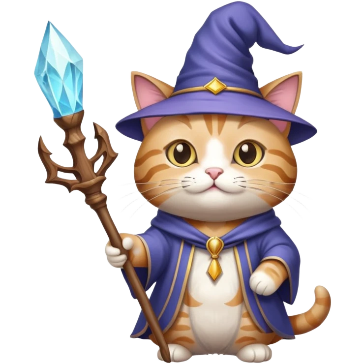 wizard cat holding a wand emoji