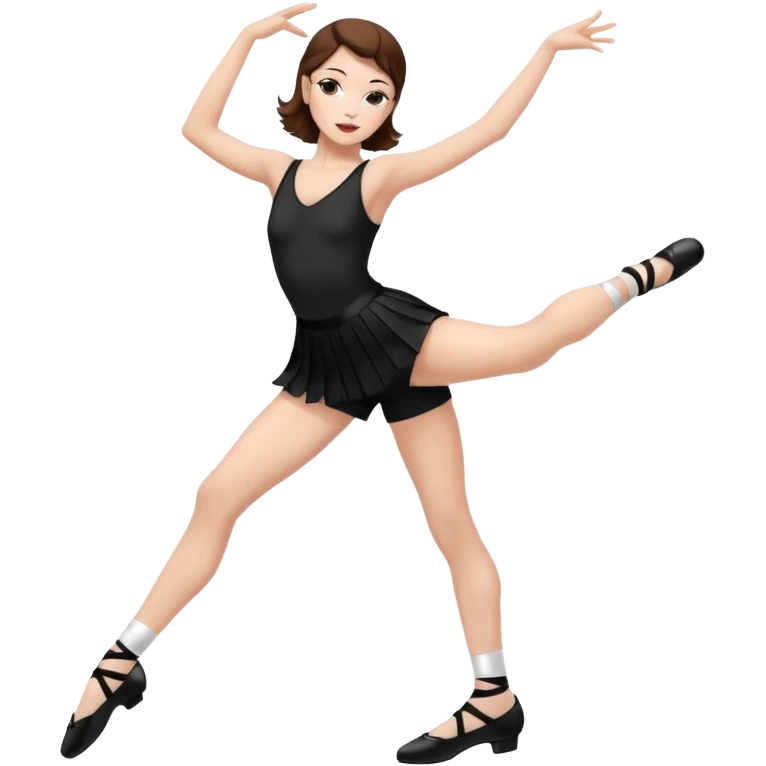 Jazz dancer white with brown hair wearing jazz shoes  emoji