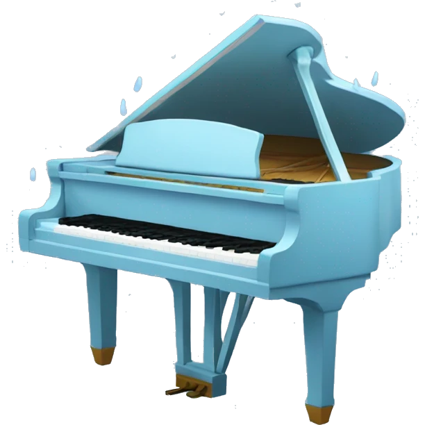 Raining on a light blue piano  emoji