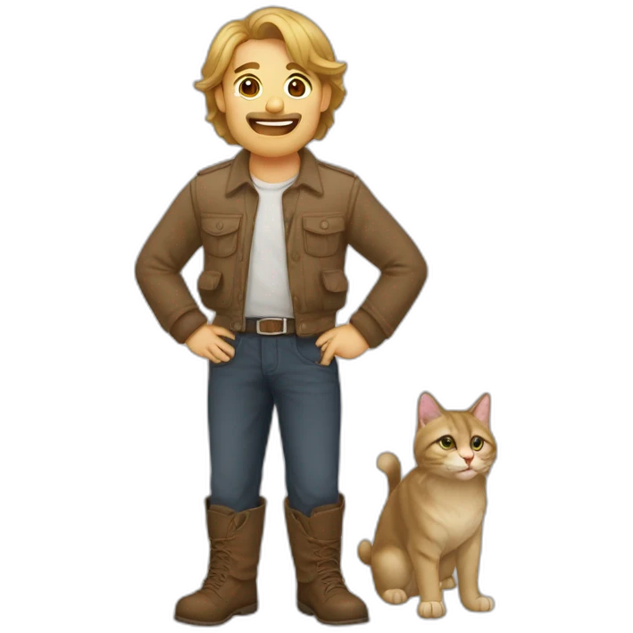 Двурукий кот с розой Лютера в руках emoji