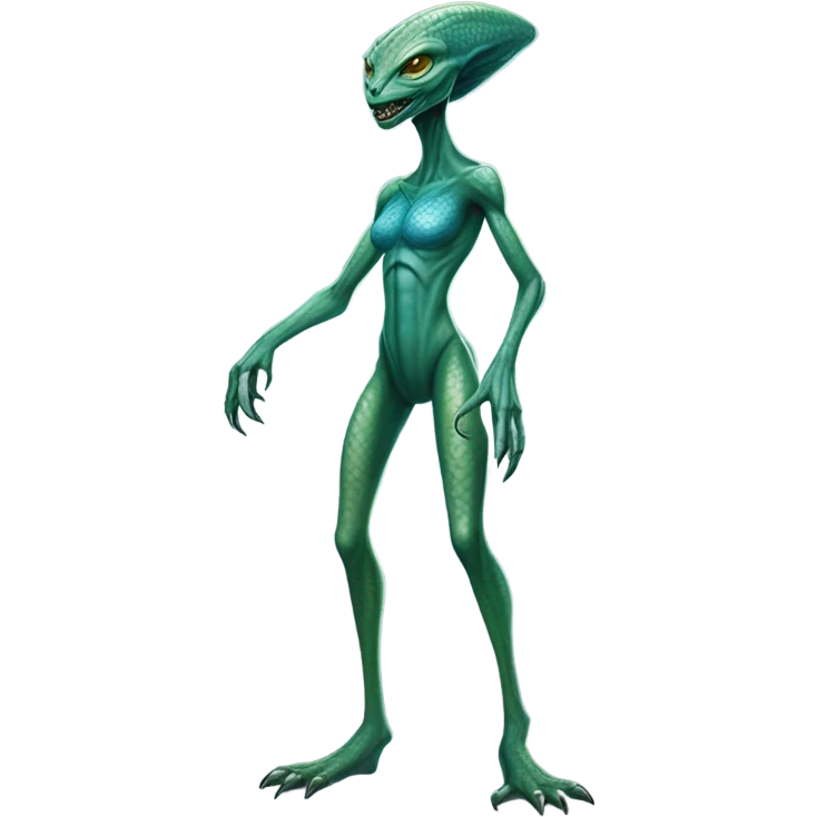 a Reptilian alien woman, full body emoji