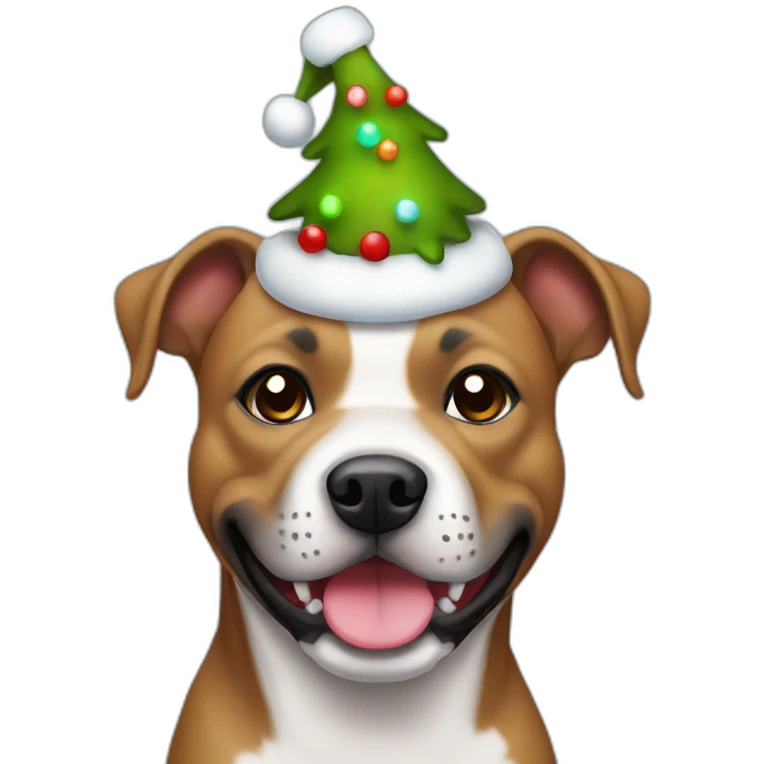 christmas staffy dog emoji