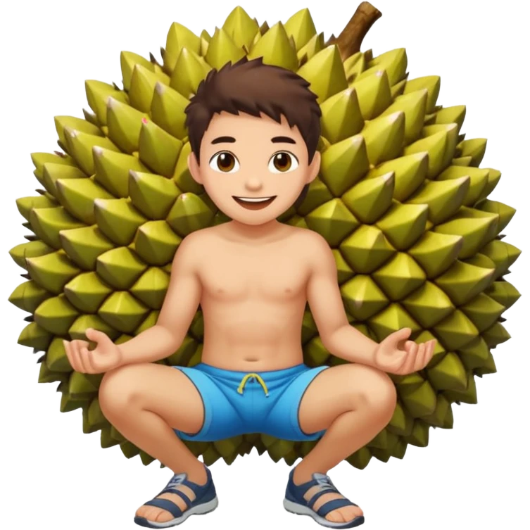 kneeling on durian emoji