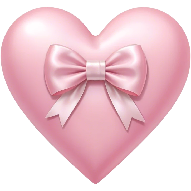 Pastel pink heart with white bow emoji