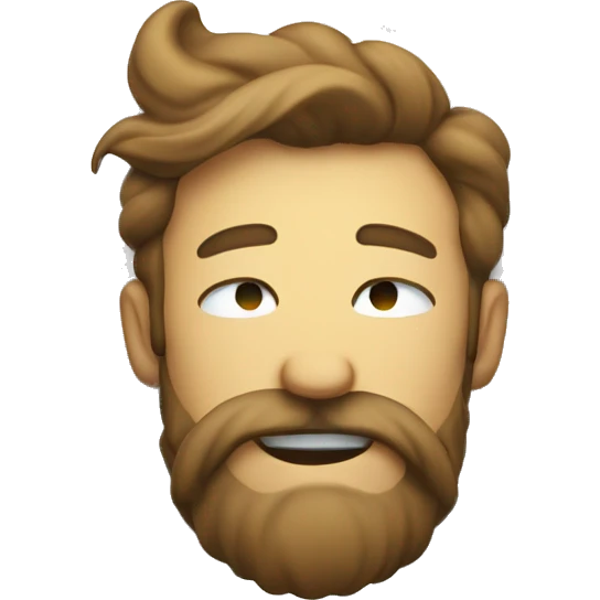 A bearded smile with drool while sleeping emoji
