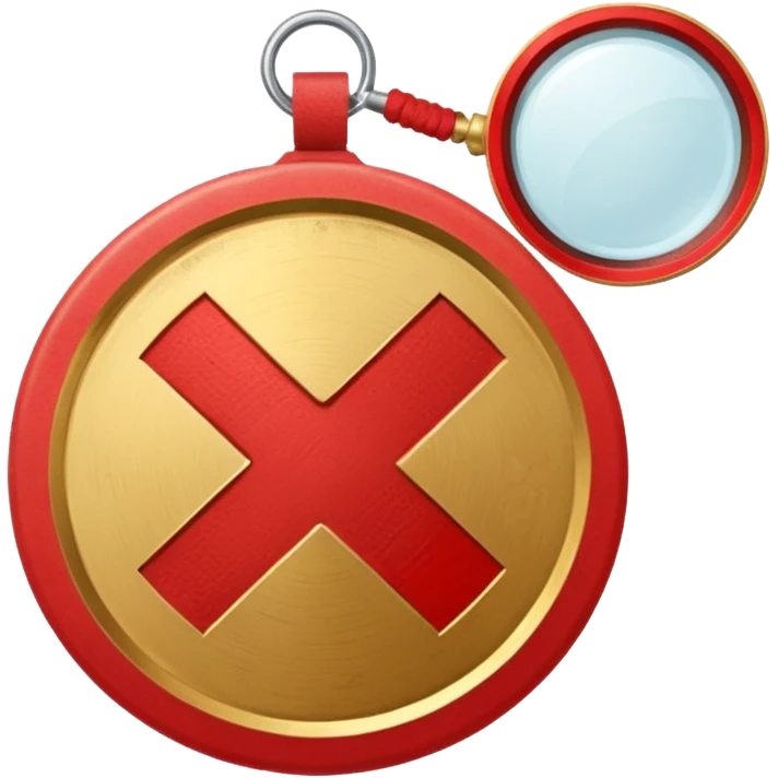 gold medal with bandage and ONLY ONE magnifier engraved on the center emoji