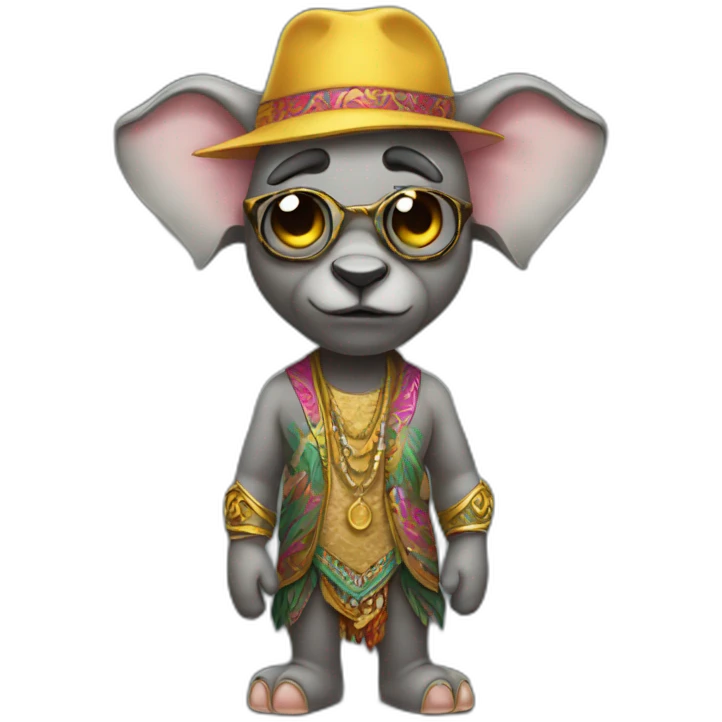 Aman it like a elephant wearing crazy clothes  emoji