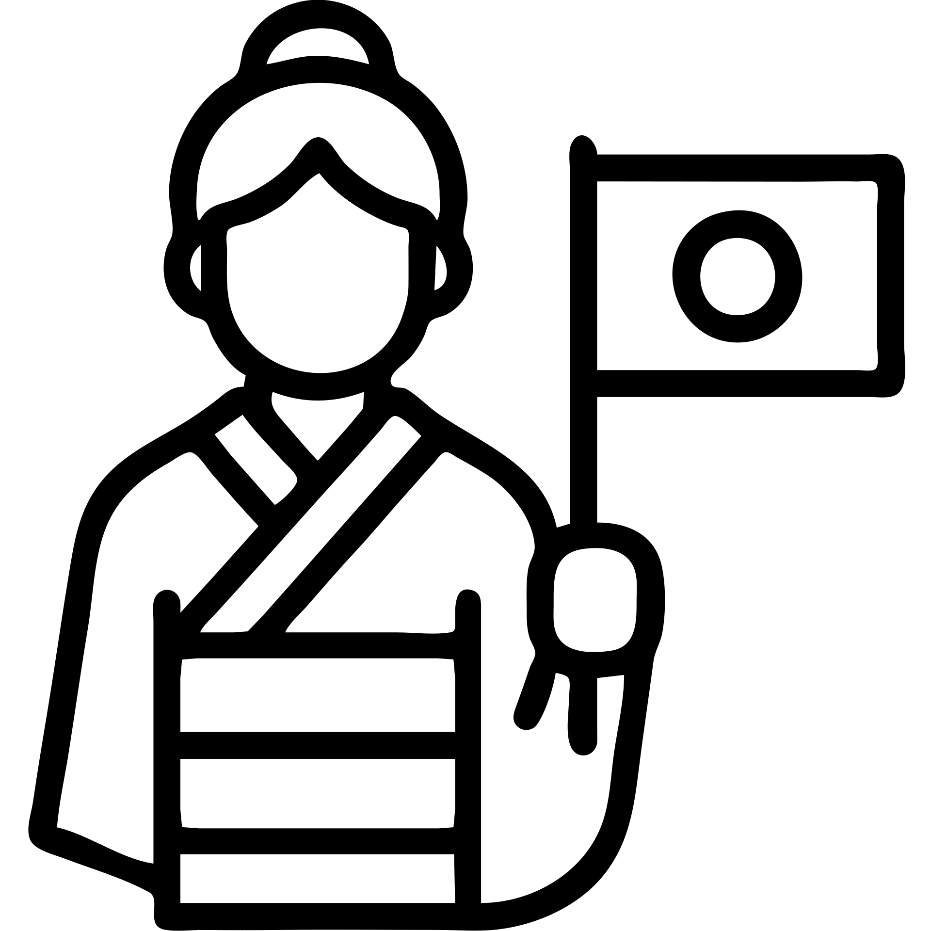 person in a traditional kimono holding the Japanese flag, outlined icon emoji