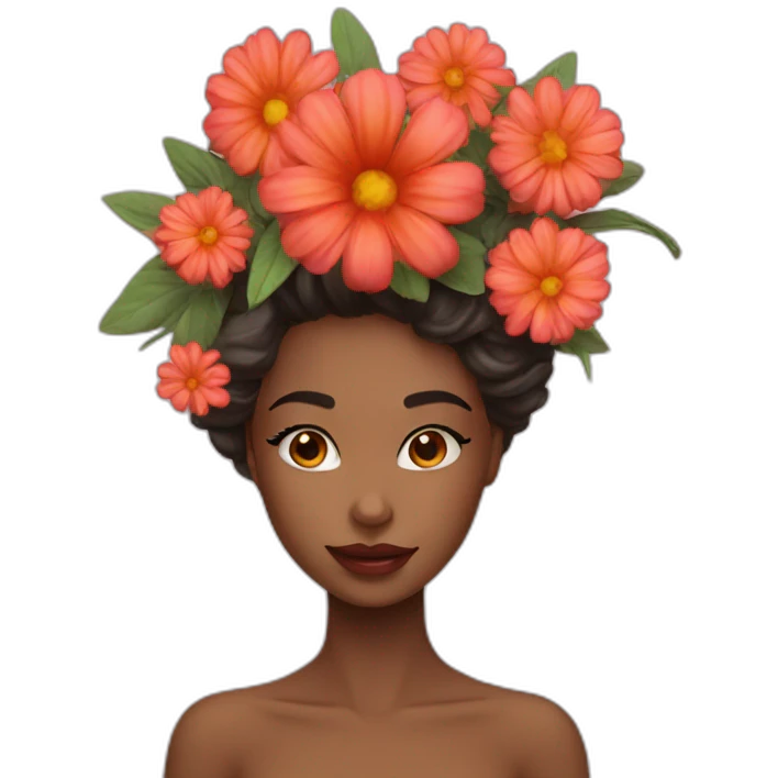 Sexy girl flowers emoji