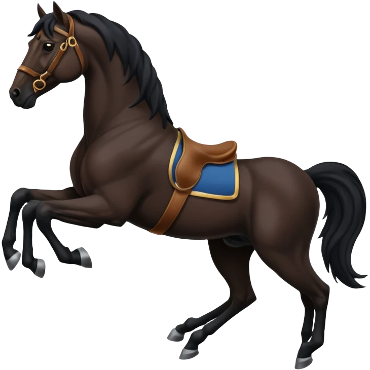 Black full horse two legs up emojis  emoji