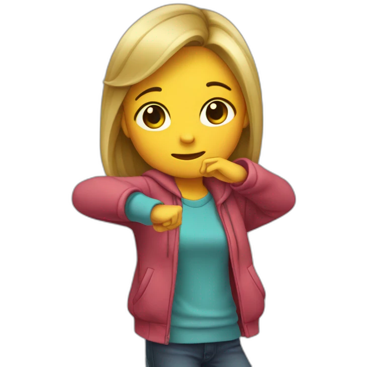 fille qui fait un dab emoji