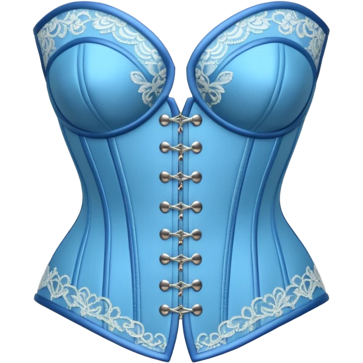 pale blue lace and rhinestone corset emoji