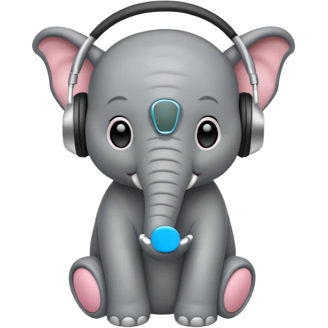 baby elephant with headphone emoji