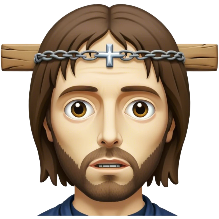 Crucified Jesus with the head of Liam Gallagher  emoji