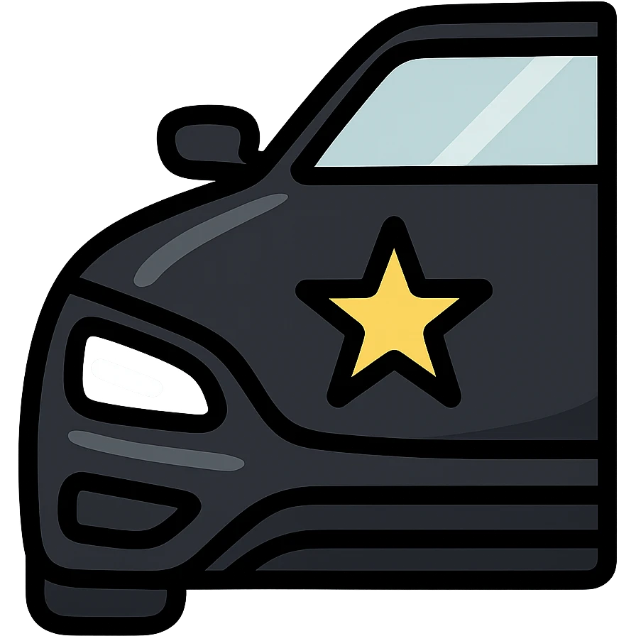 small bright silver or gold star on the glossy black surface of a high-end car, main color glossy black, subtle reflections, emphasis on mirror-like shine, modern and clean, not overloaded emoji